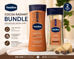 Vaseline cocoa radiant cream and body oil set