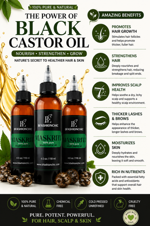 Haitien pure black castor oil 4 oz