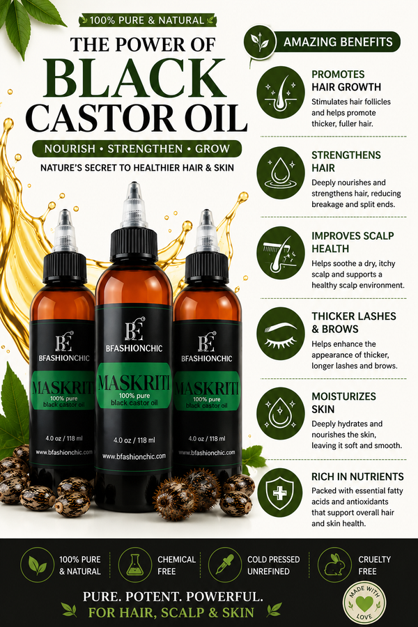 Haitien pure black castor oil 4 oz
