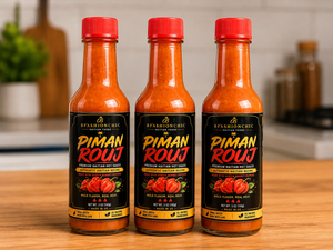 Piman Rouj Caribbean Hot Sauce - Traditional Haitian Scotch Bonnet Pepper Sauce, Natural Flavor, 5 oz - case of 24