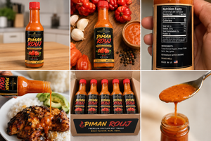 Piman Rouj Caribbean Hot Sauce - Traditional Haitian Scotch Bonnet Pepper Sauce, Natural Flavor, 5 oz - case of 24