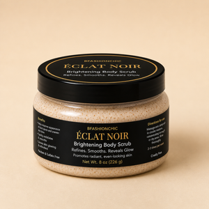 Éclat Noir 8 Ounce Brightening Body Scrub Polish Smooth Glow Refines Texture & Reveals Radiant Skin Care for All Types